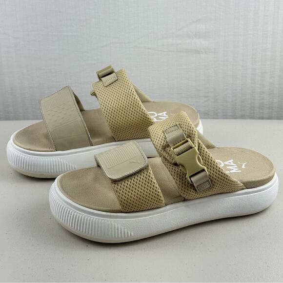 PUMA Mayu Infuse Tan Slide Platform Sandals Women's Size 9 EUR 40.5 Adjustable - Picture 4 of 10